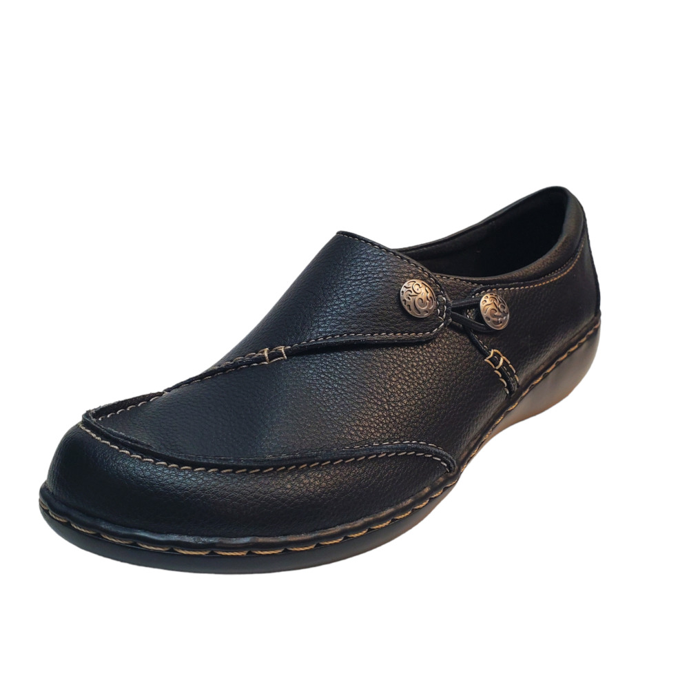 Clarks Of England Womens  Shoes Ashland Lane Leather Cushion Loafers 9.5…